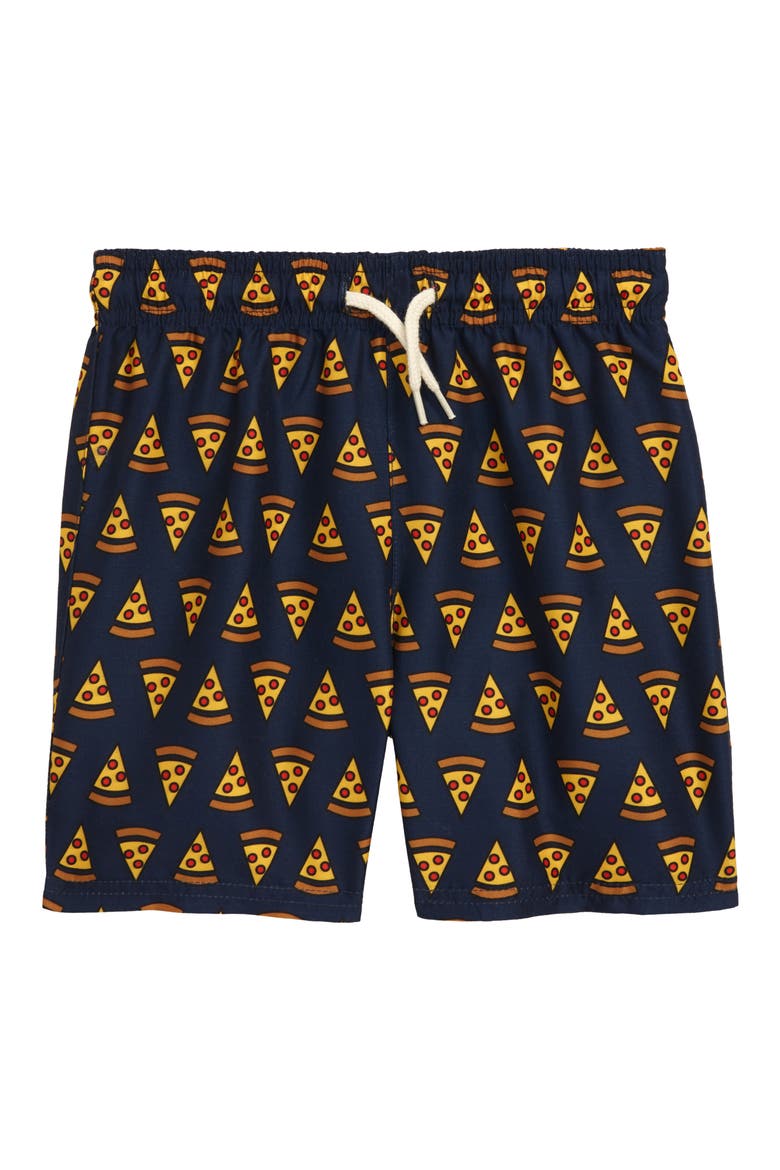 Print Swim Trunks, Main, color, PIZZA PARTY