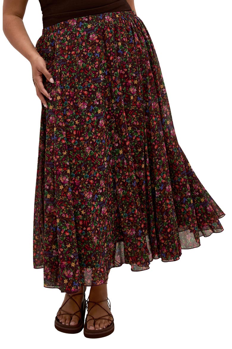 Serena Print Midi Skirt, Main, color, RODEO DITSY