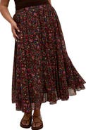 City Chic Serena Print Midi Skirt