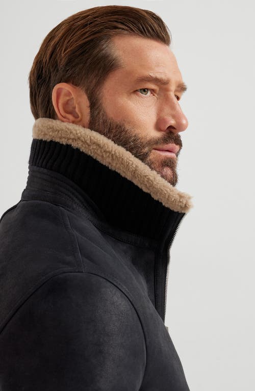 Brunello Cucinelli Nubuck Fur-lining Bomber Jacket In Black