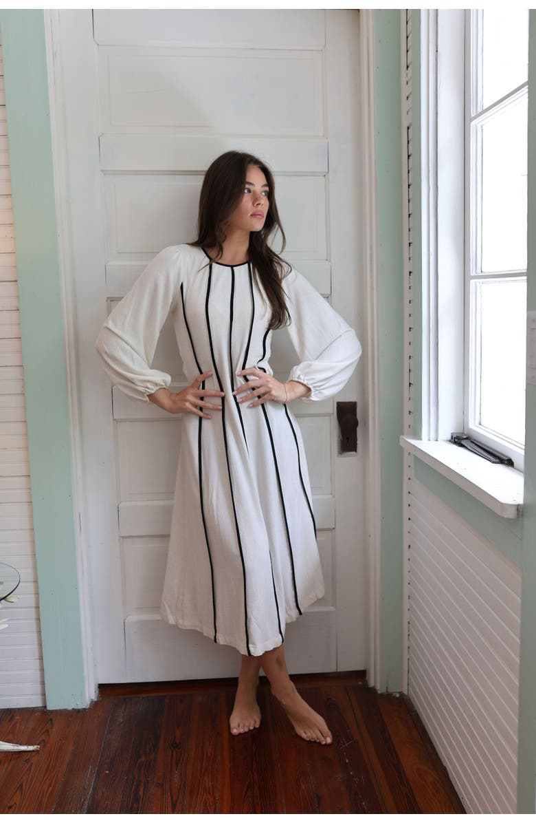 By Tess Collection Maven Dress, Alternate, color, White / Black Stripes