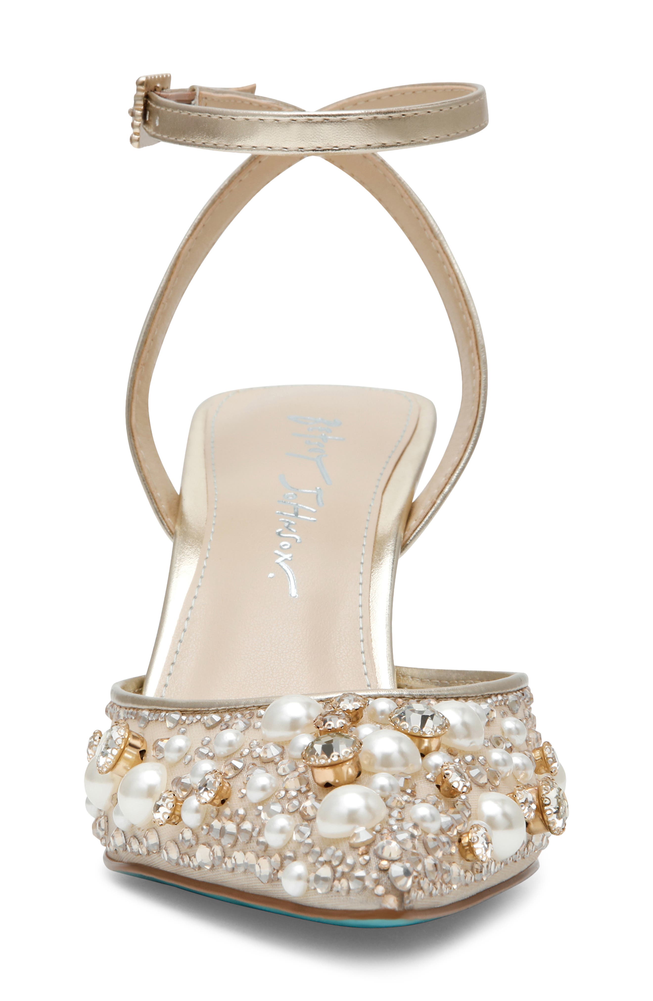 Livv Embellished Pointed Toe Pump, Alternate, color, LIGHT GOLD