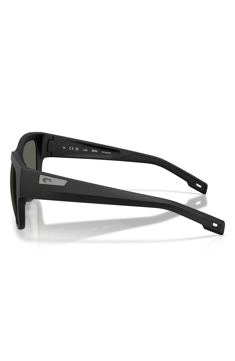 Costa Del Mar Caleta 55mm Polarized Mirrored Square Sunglasses, Alternate, color, Netplus Black / Gray 580G
