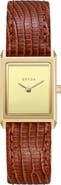BREDA Small Virgil Leather Strap Two-Tone Tank Watch, 20mm x 26mm