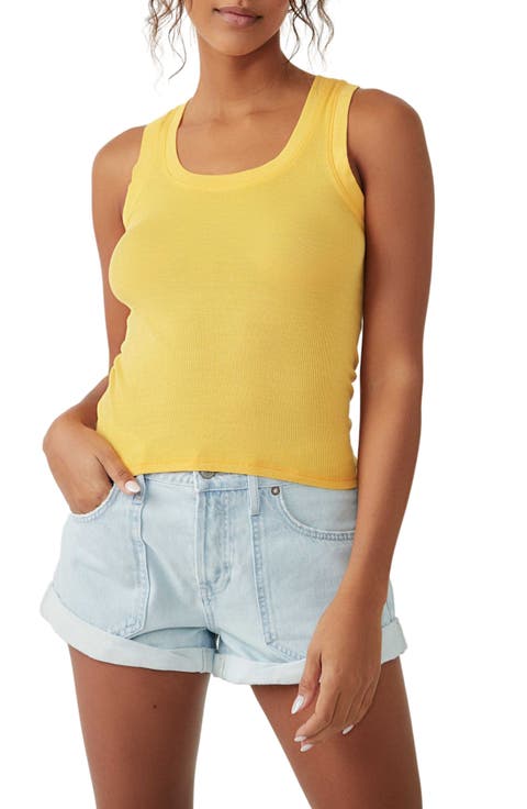 HIGH 売れ筋商品|||ハイ Tシャツ トップス レディース Tops Yellow Women's Yellow Tops- Shirts, Blouses and Tees - Express