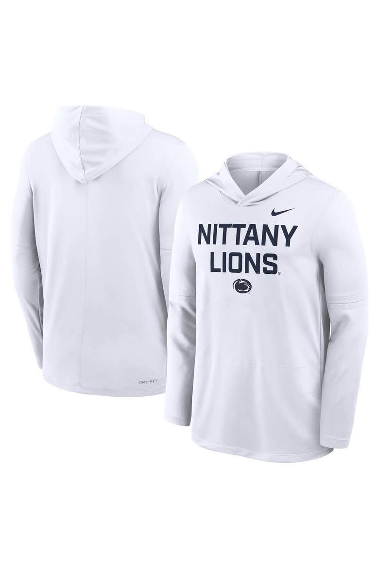 Men's Nike White Penn State Nittany Lions 2025 Sideline Performance Long Sleeve Hoodie T-Shirt, Alternate, color, White
