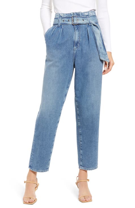 Renn Paperbag Waist Ankle Jeans (Downtown)