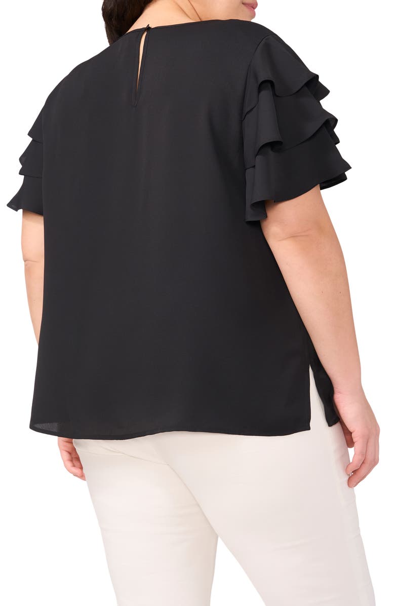 Vince Camuto Tiered Ruffle Sleeve Top, Alternate, color, 