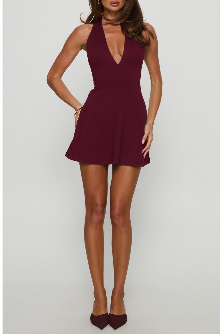 plunge halterneck mini dress Aria Cove - Plunge Halterneck Mini Dress - Women - Polyester - 8 US