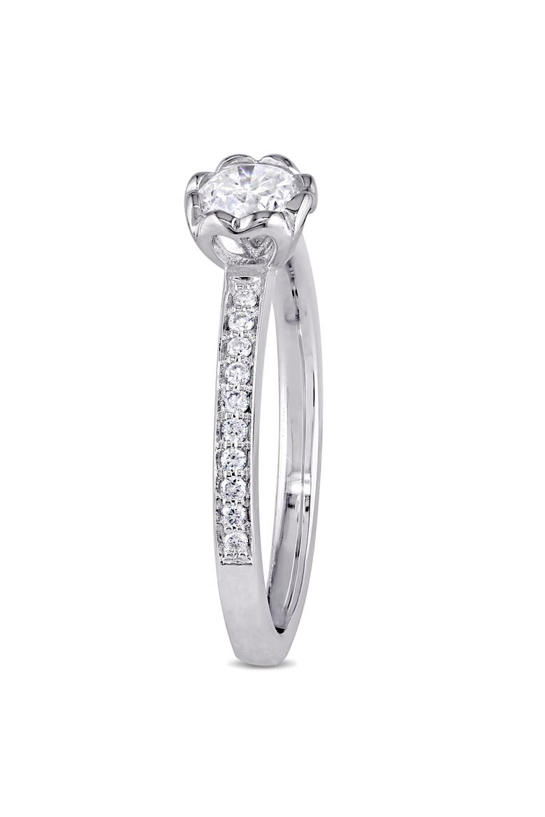 5/8 CTW Diamond Floral Halo Engagement Ring 14k, Alternate, color, 14k White Gold