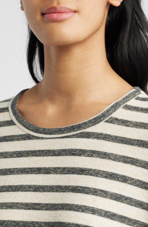Lucky Brand Stripe Crewneck Knit Shirt In Natural St