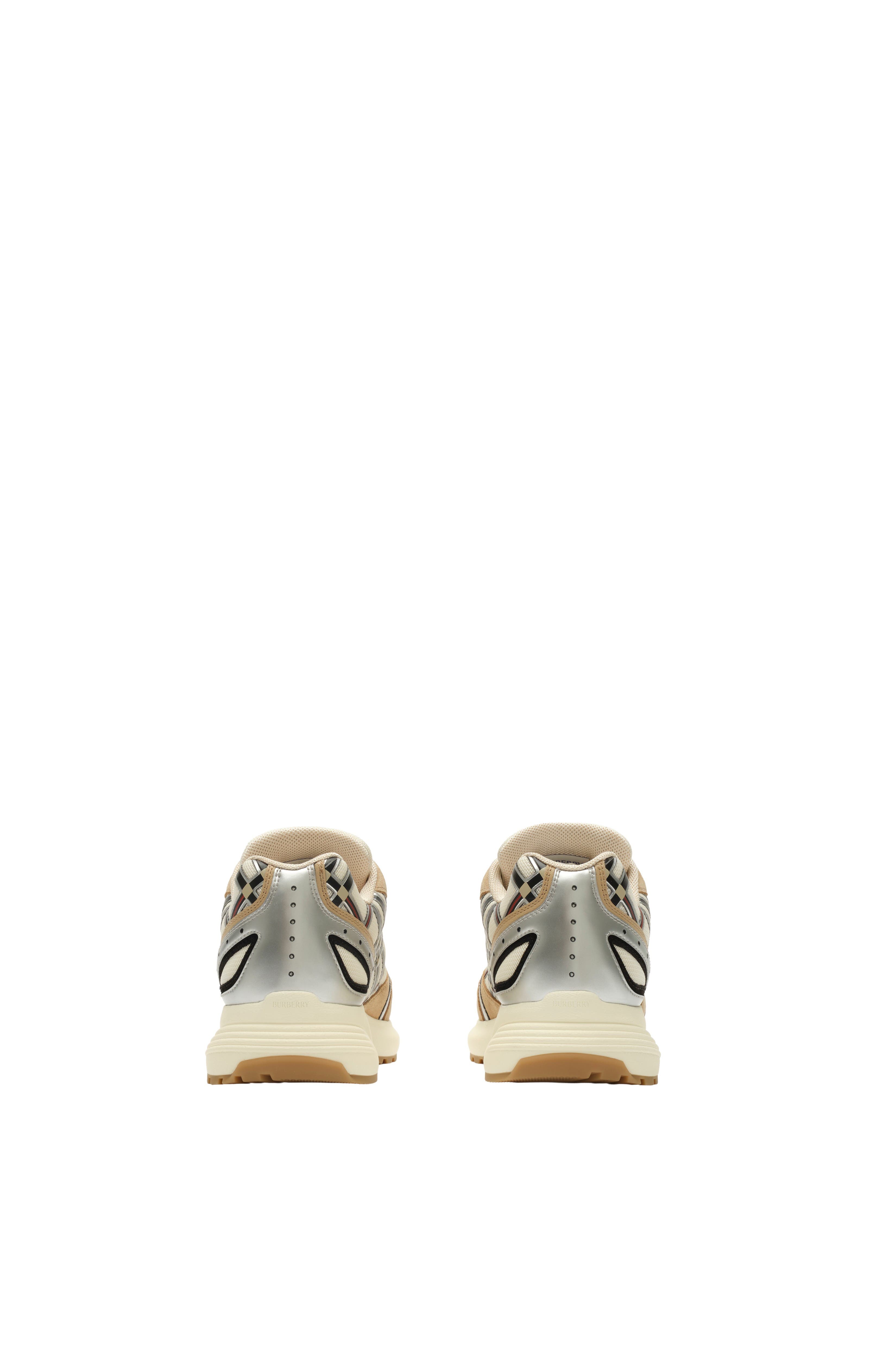 Burberry Nylon, Suede and Leather Eclipse Sneakers, Alternate, color, Flax Beige/Silver