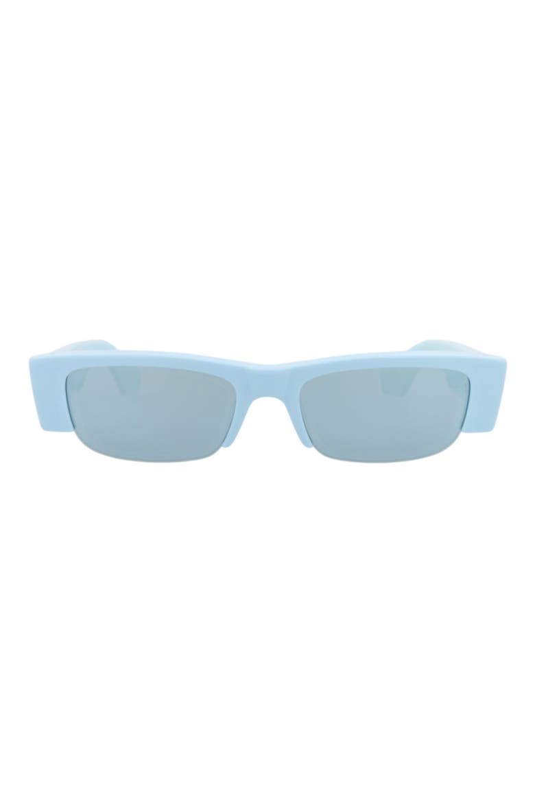 54mm Half Rim Rectangular Sunglasses, Main, color, LIGHT BLUE