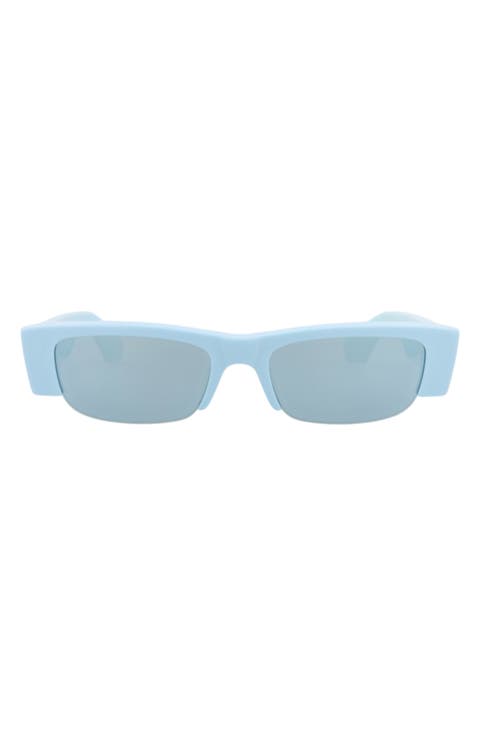 54mm Half Rim Rectangular Sunglasses