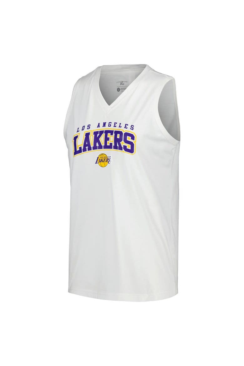 Women's Levelwear White Los Angeles Lakers Paisley Peekaboo Tank Top, Alternate, color, White