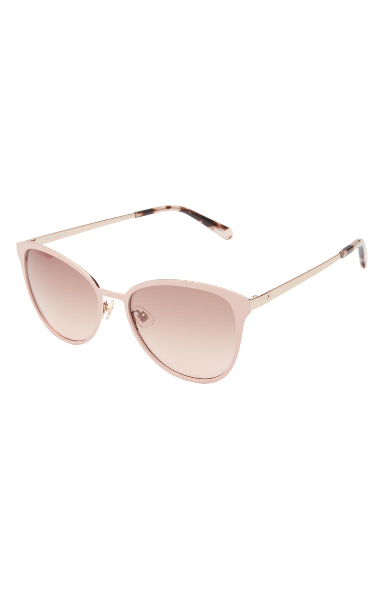 Kate Spade New York 58mm Emsley Aviator Sunglasses, Alternate, color, Red Gold / Brown Pink Sf