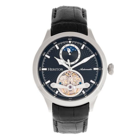 Gregory Semi-Skeleton Leather-Band Watch