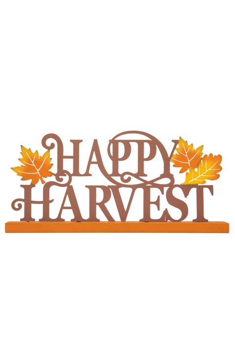 Wood & Metal Happy Harvest Table Decor