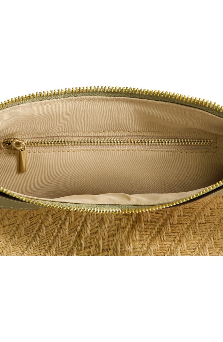 Tommy Bahama Logo Debossed Raffia Shoulder Bag, Alternate, color, Sage