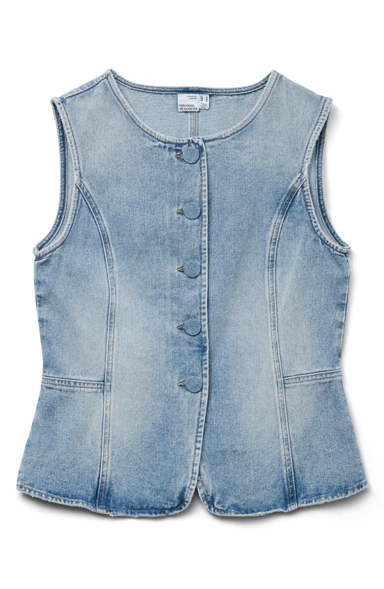 VERO MODA Vmsiola Denim Vest, Alternate, color, Light Blue Denim