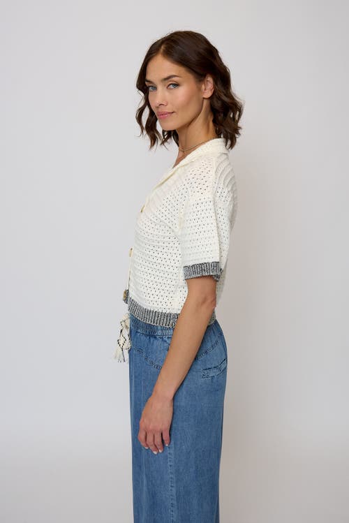 Central Park West Junie Openstitch Polo In White