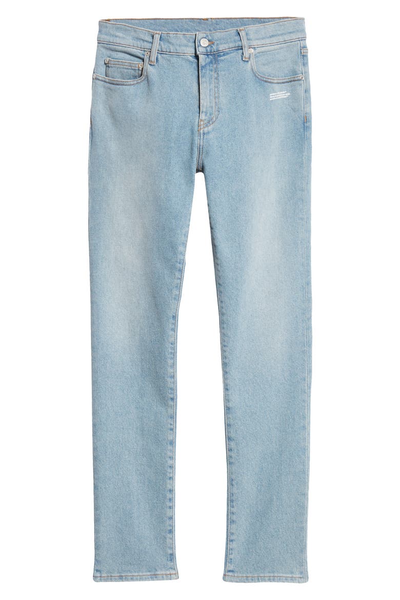 Logo Slim Fit Jeans, Alternate, color, BLEACH WHITE
