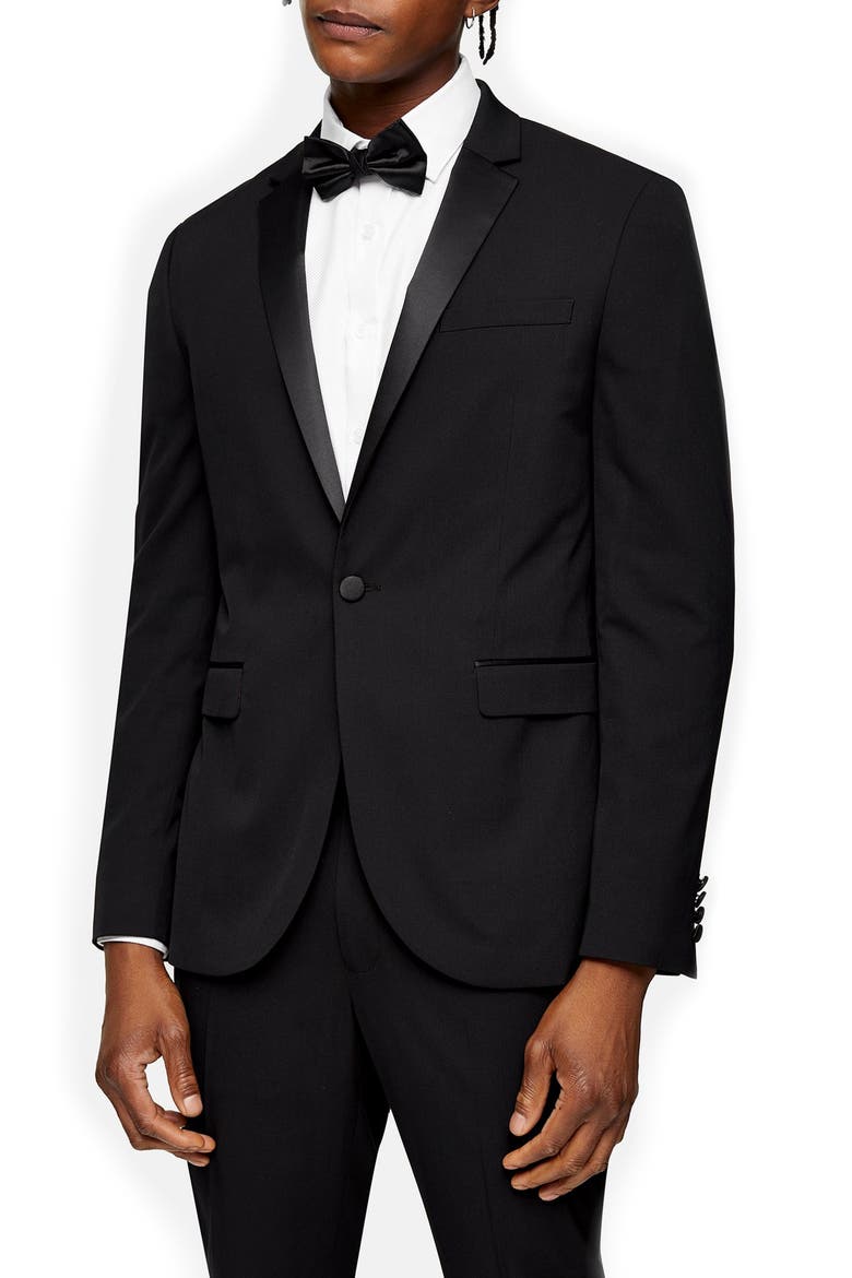 Skinny Tux Jacket, Main, color, BLACK