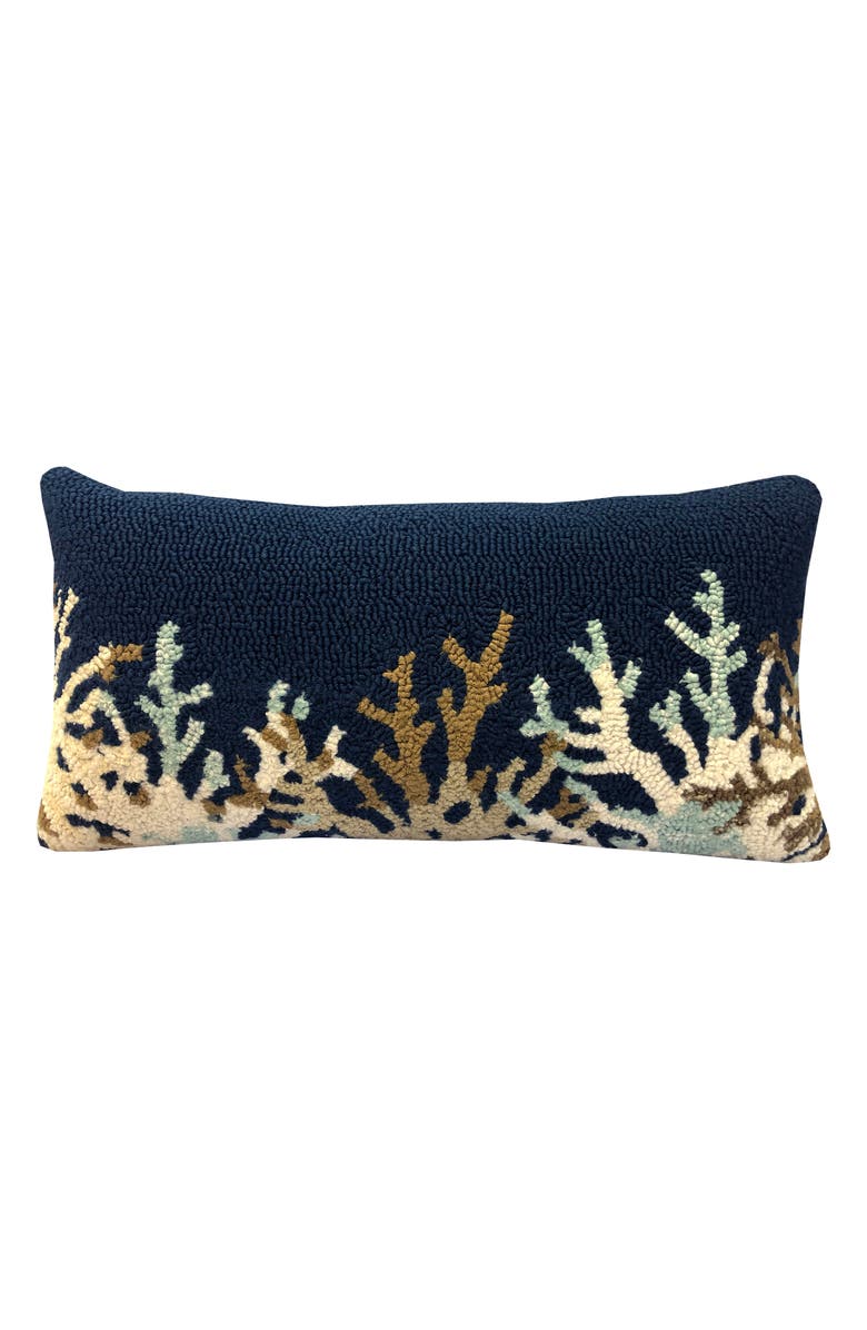 R16 HOME Coral Border Indoor/Outdoor Throw Pillow, Main, color, 