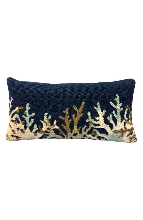 Coral Border Indoor/Outdoor Throw Pillow