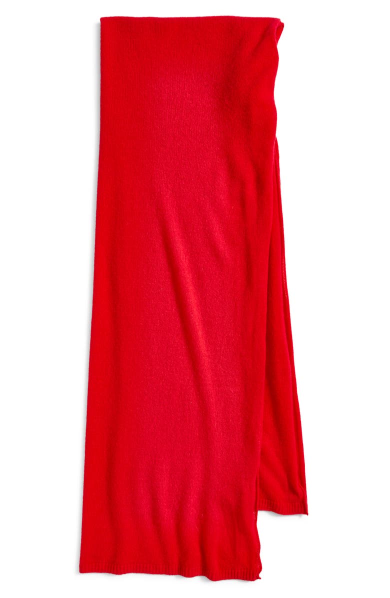 Nordstrom Cashmere Scarf, Alternate, color, Red Lychee