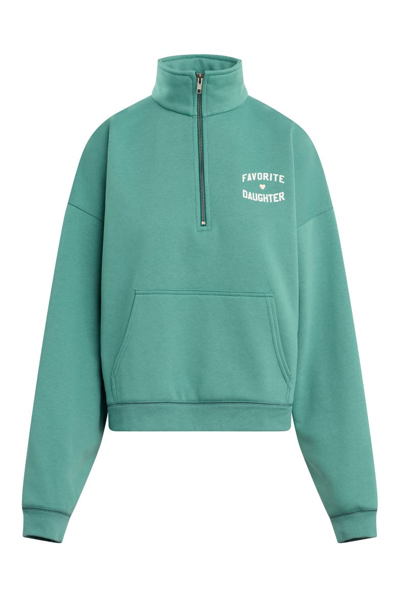 Hal Half Zip Sweatshirt, Main, color, EMERALD/ OFF WHITE