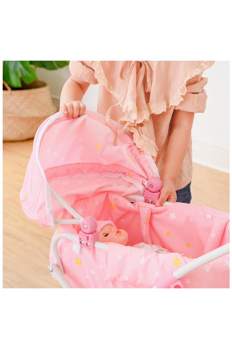Olivia's Little World Twinkle Stars Princess Deluxe Doll Stroller, Alternate, color, PINK