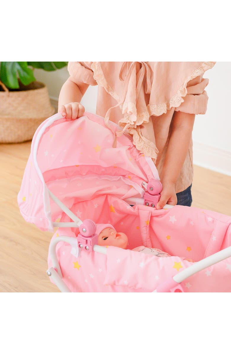 Teamson Kids Olivia's Little World Twinkle Stars Princess Deluxe Doll Stroller, Alternate, color, Pink