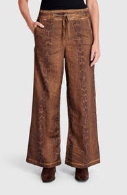 Alembika Python Wide Leg Stretch Jeans