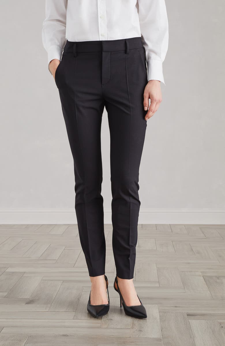 Brunello Cucinelli Tropical luxury wool cigarette trousers with monili, Alternate, color, 