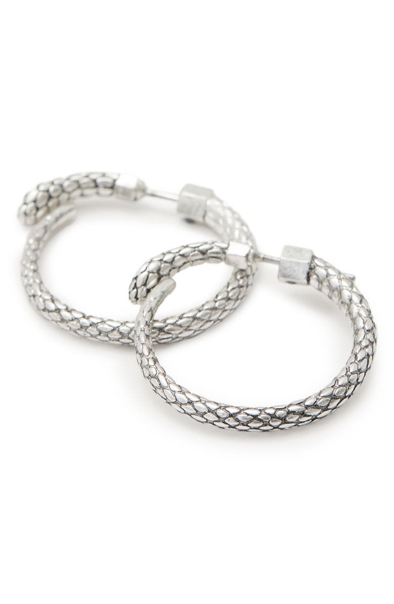 AllSaints Serpentine Front/Back Hoop Earrings, Alternate, color, 