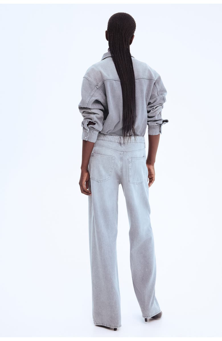 H&M Feather Soft Wide Regular Jeans, Alternate, color, Light Denim Gray