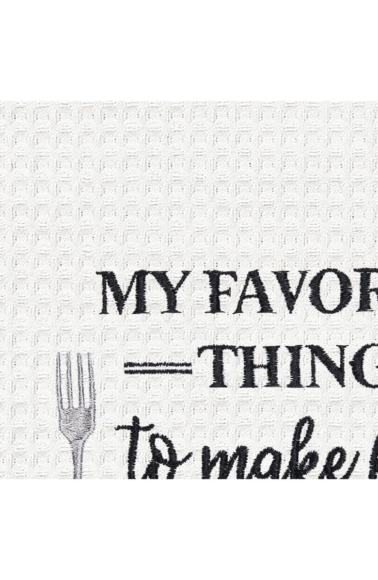 C&F Home Dinner Reservations Kitchen Embroidered Waffle Hand Towel, Alternate, color, Black