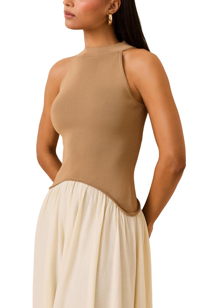 The Isola Sleeveless Maxi Dress, Alternate, color, CAMEL