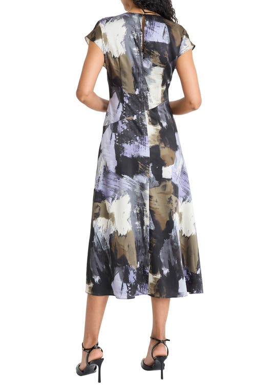 Maggy London Cap Sleeve Fit & Flare Midi Dress In Multi