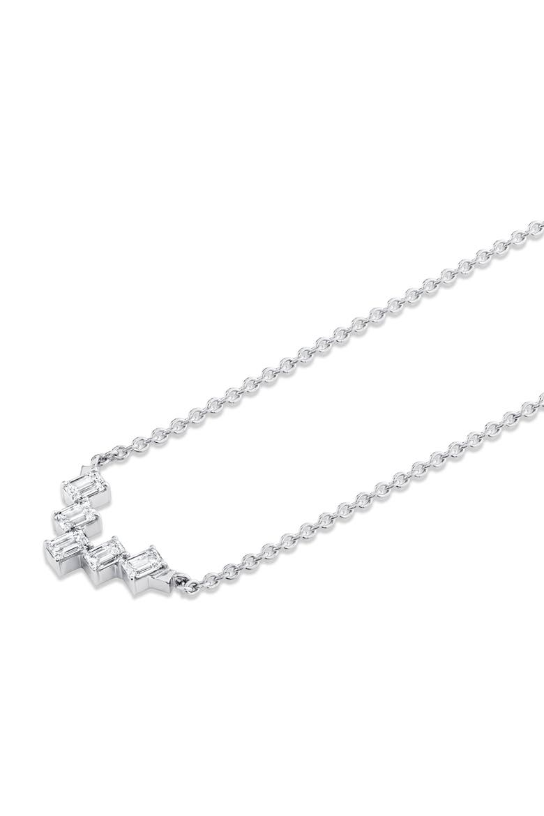 Mini Montage Emerald Cut Diamond Chevron Necklace, Alternate, color, 18K Yellow Gold
