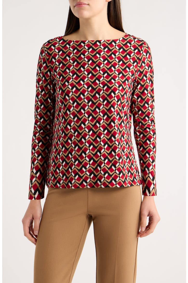 Geometric Boat Neck Top, Main, color, ANNE BLACK MULTI