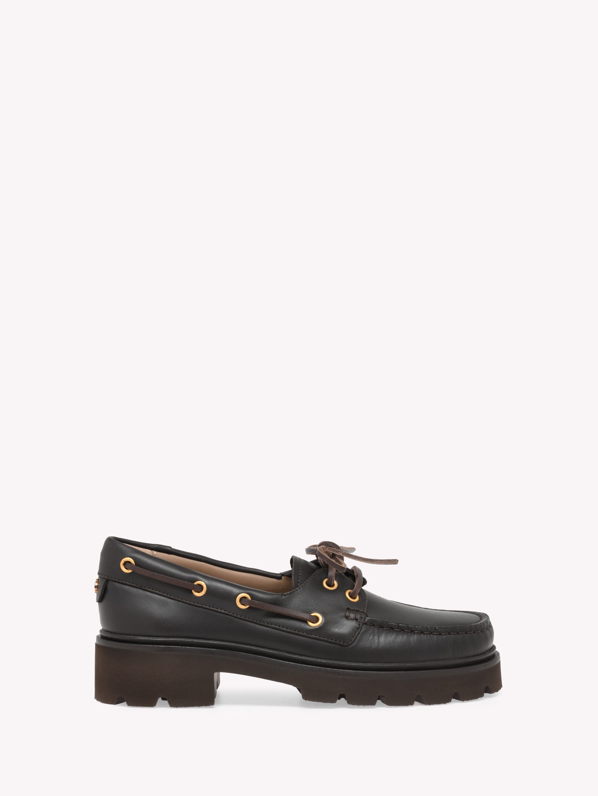 Gianvito Rossi Olonne Boat Shoes, Main, color, Brown Calf