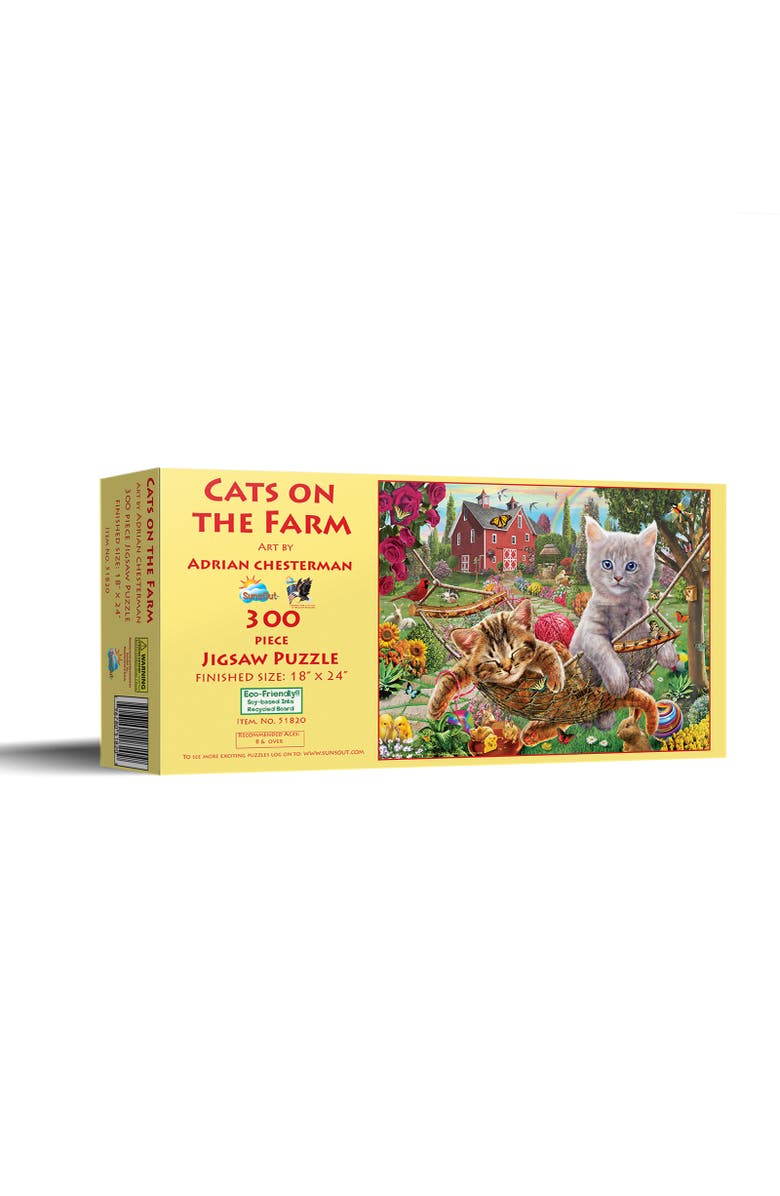 Sunsout Cats on the Farm 300 piece Jigsaw Puzzle for Adults, Main, color, Multicolor