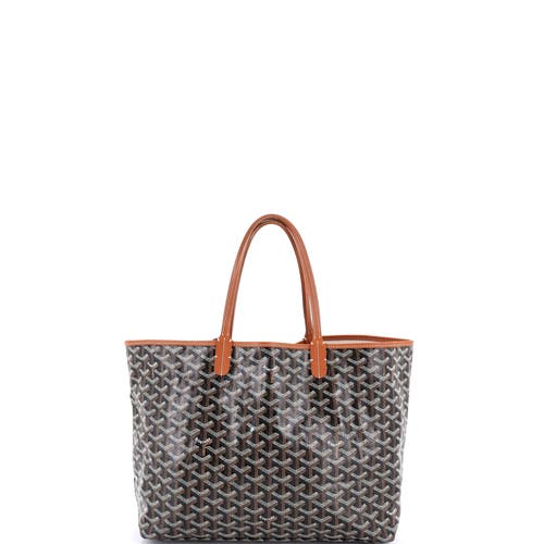 Pre-owned Goyard Goyard Saint Louis Tote Coated Canvas Pm In Black