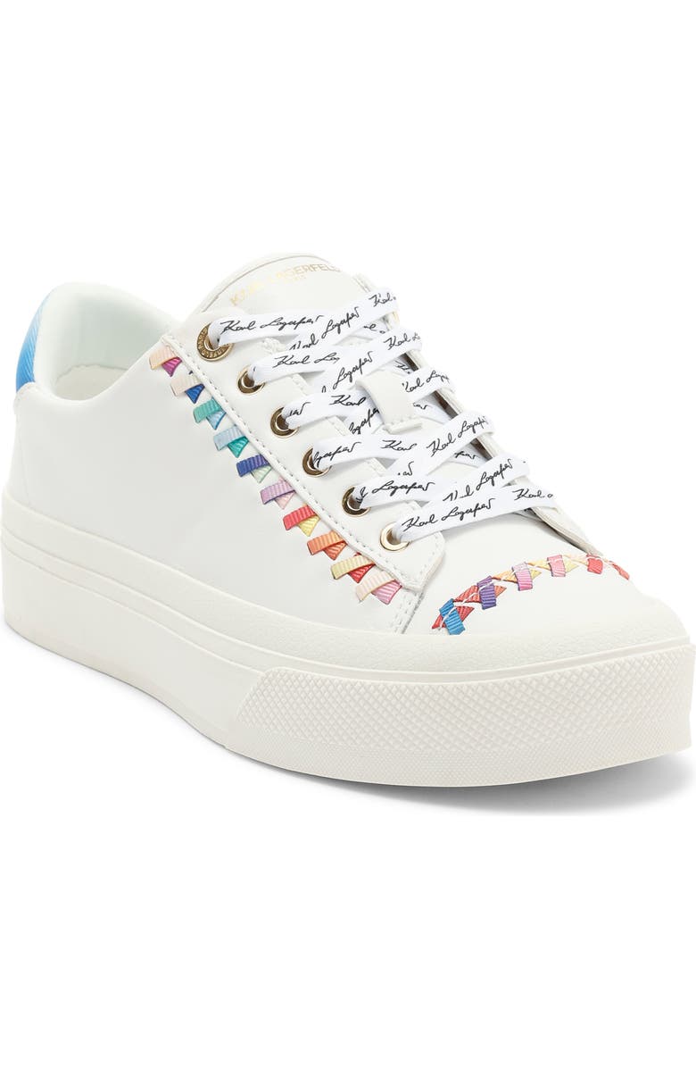 KARL LAGERFELD PARIS Galva Platform Sneaker, Main, color, Bright White
