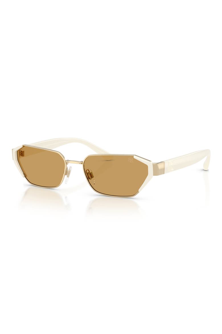 56mm Irregular Sunglasses, Alternate, color, SHINY PALEGOLD / OCHRE