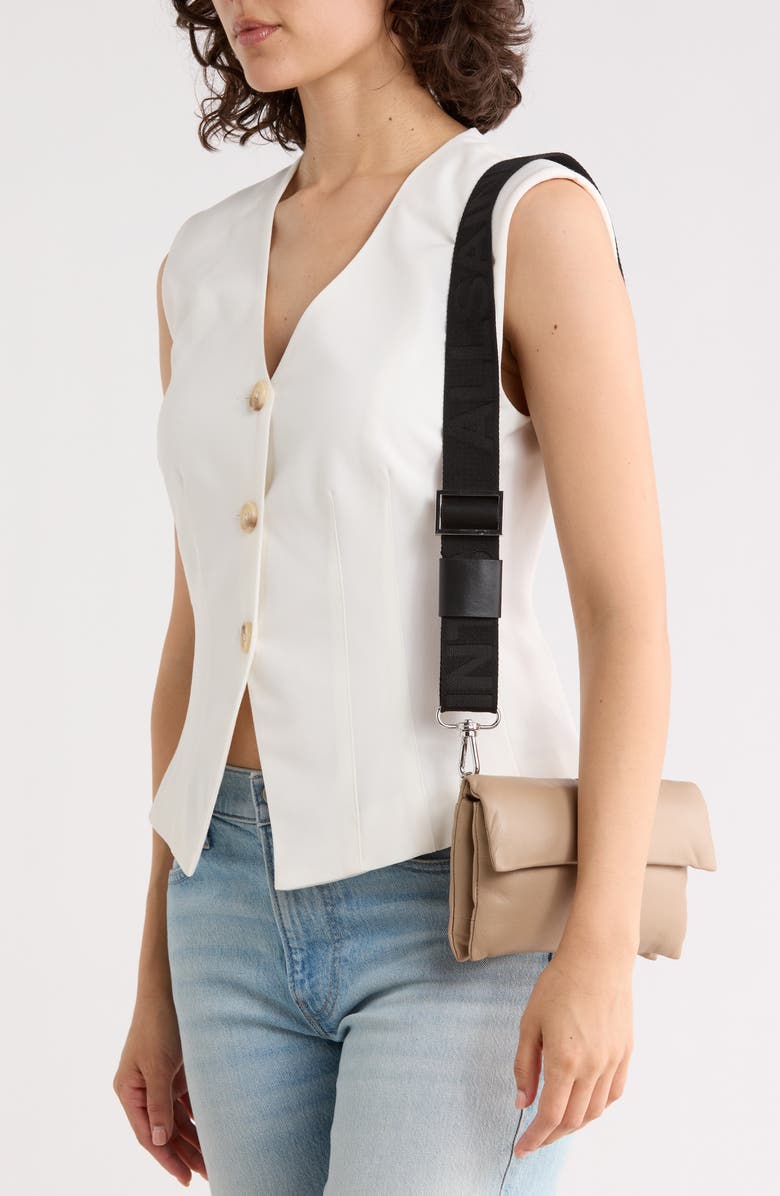 AllSaints Ezra Quilted Crossbody Bag, Alternate, color, Mink Brown