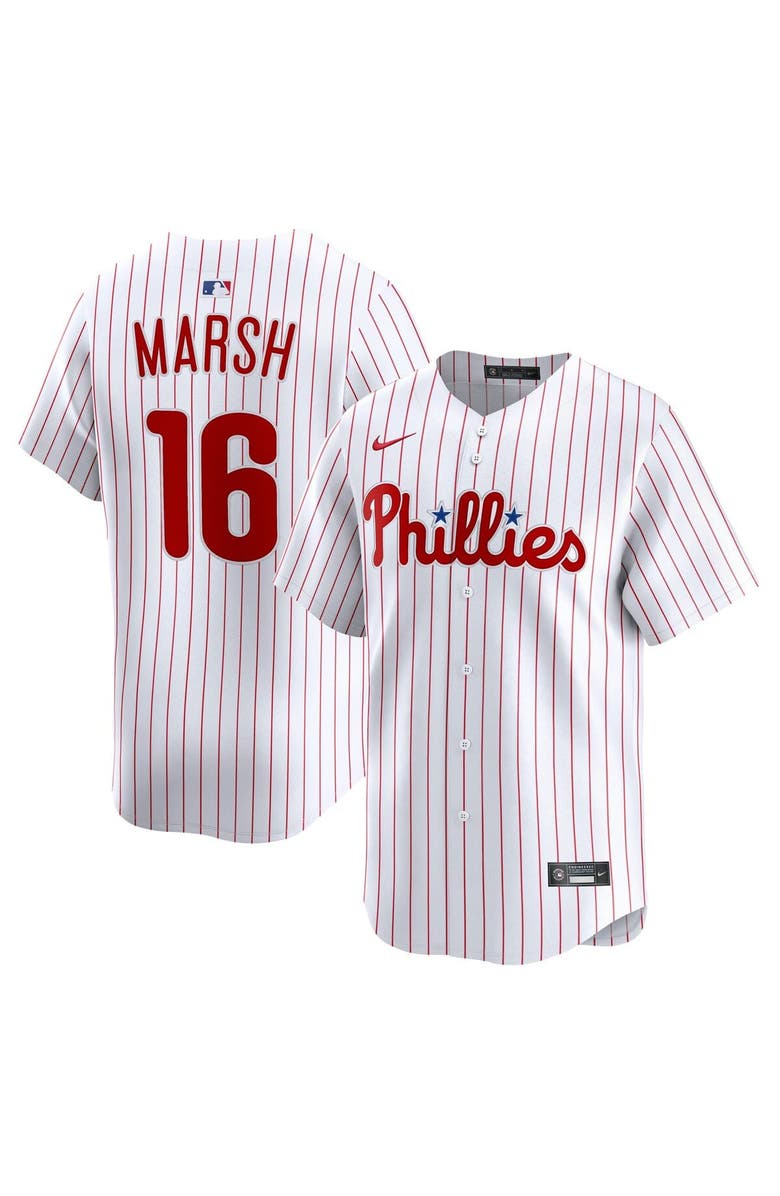 Nike Men's Nike Brandon Marsh White Philadelphia Phillies Home Limited Player Jersey, Main, color, 