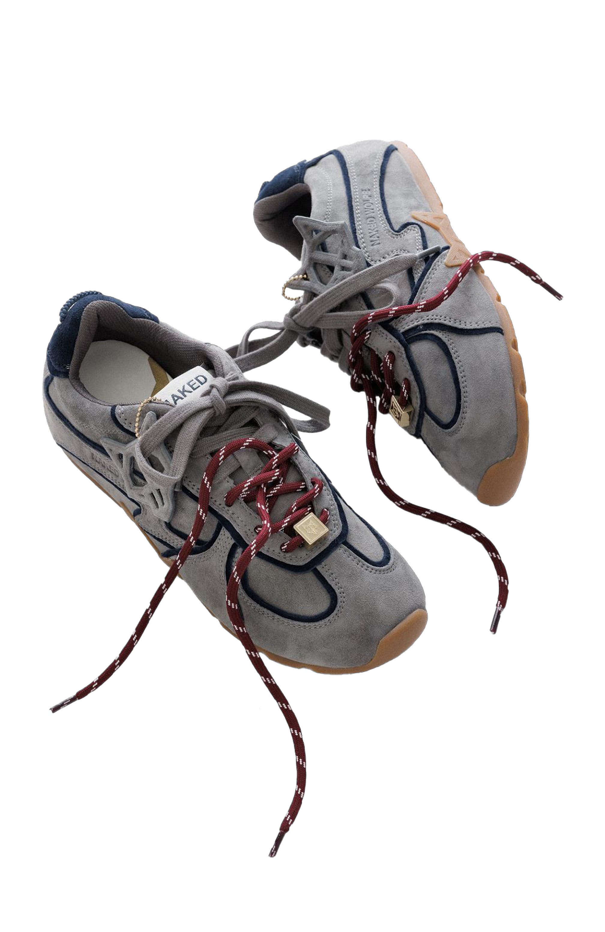 Adored Suede Sneaker, Alternate, color, Grey Suede